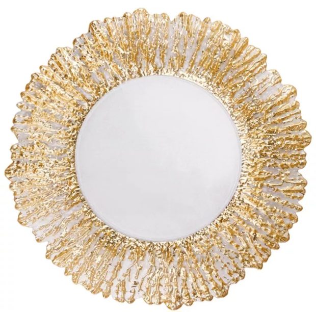 Gold & White Reef Charger