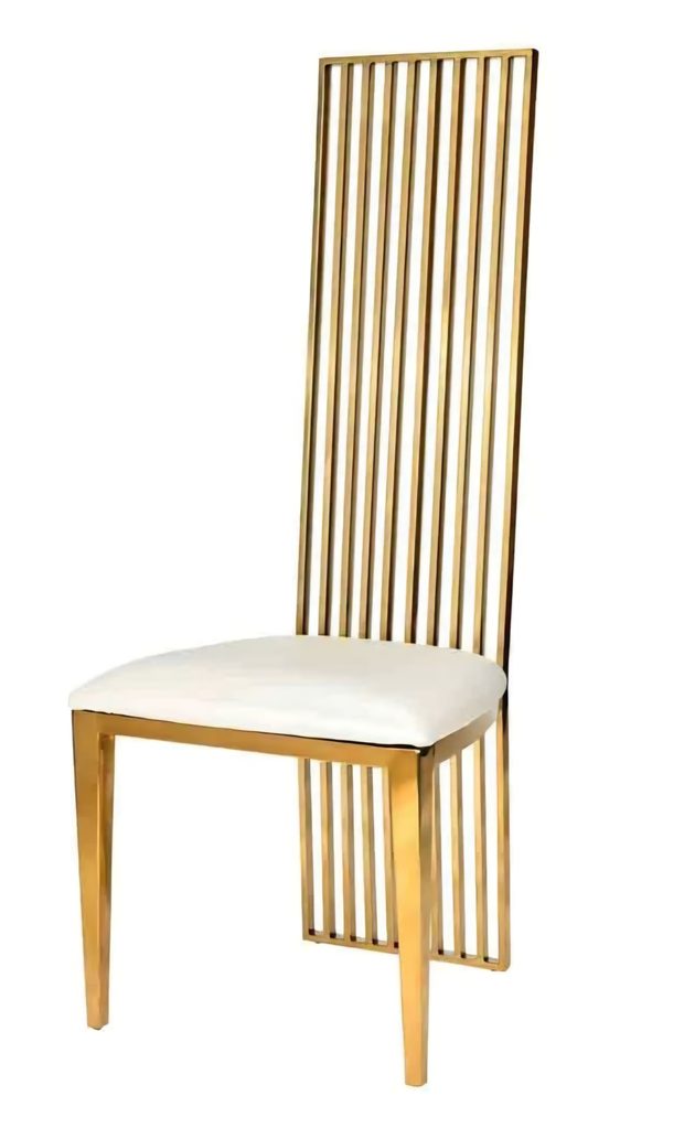 Gold High-Back Chair — White