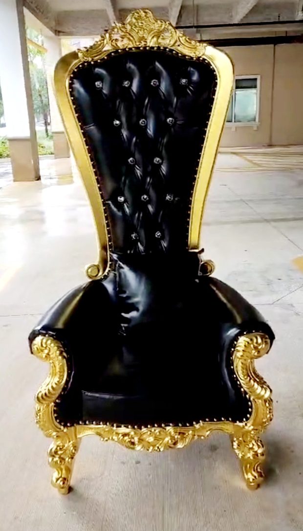 Black & Gold Throne Chair