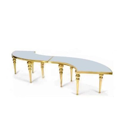 Gold Half-Moon Table