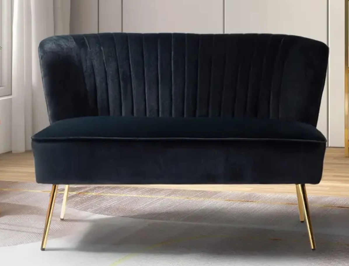 Black Velvet Loveseat