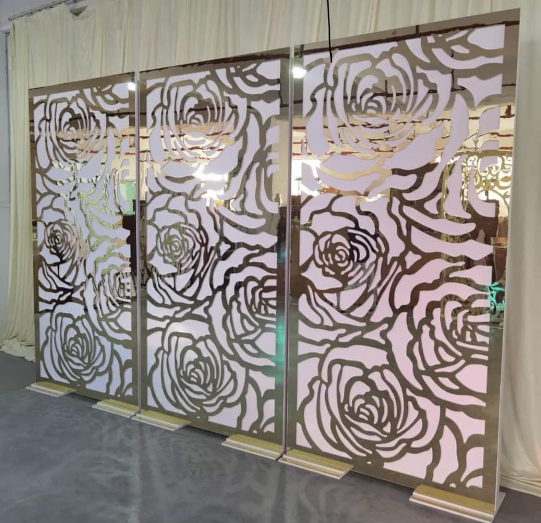 Gold Rose Mirror Panels